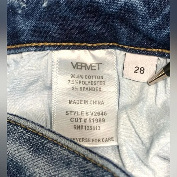 Vervet Boho Style Flare Leg Jeans Tag Sz 28 Actual 29x26 - Picture 7 of 9